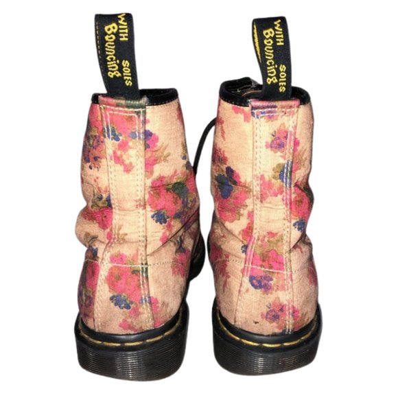 Dr. Martens Castel Floral Canvas Combat Boots - 10 - Picture 7 of 16